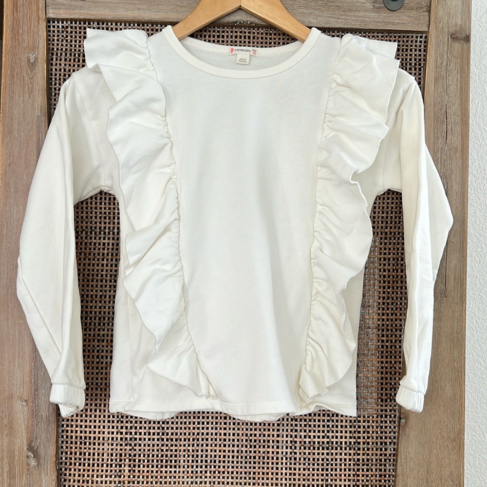 NWOT JCrew CREWCUTS Pullover Crewneck Sweater in Cream White size 12